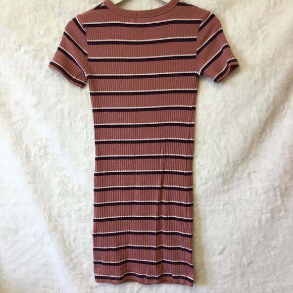 Forever 21 Dusty Pink mixed Striped T-shirt Dress - Picture 6 of 9